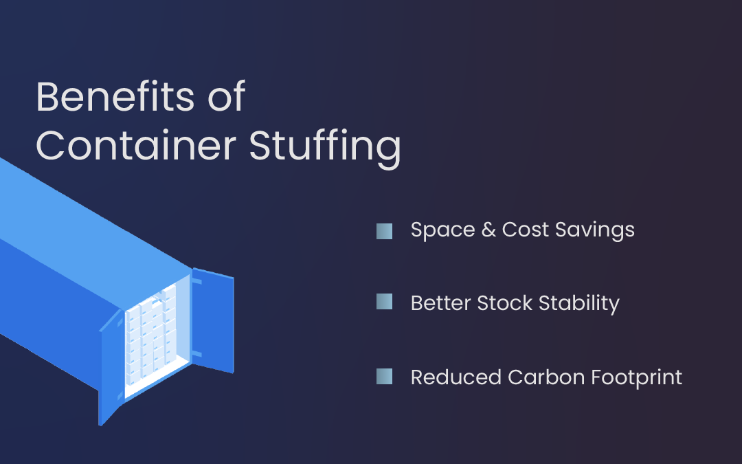 Benefits of Container Stuffing - Space & Cost Savings - Better Stock Stability - Reduced Carbon Footprint